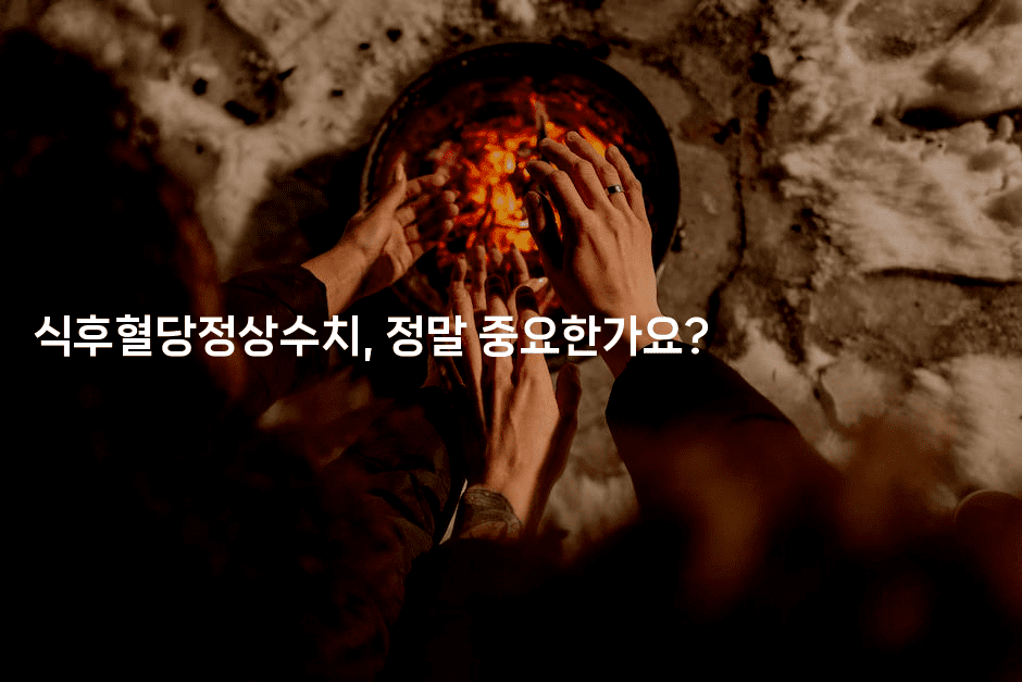 식후혈당정상수치, 정말 중요한가요?-식힐마음